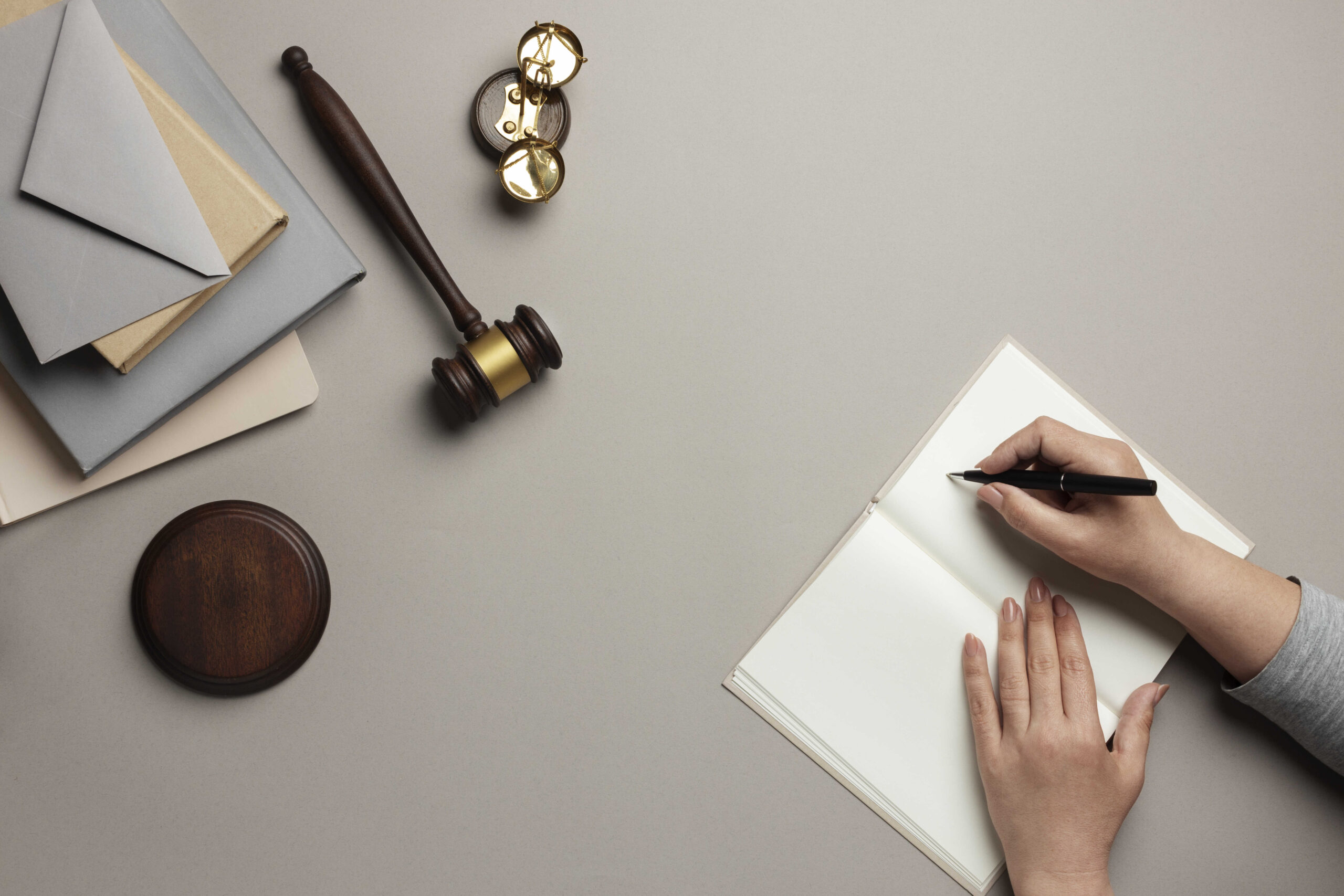 lawyer write on a piece of paper
